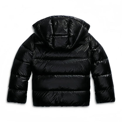 Gepolsterte Winterjacke Damen Kapuze Glänzend