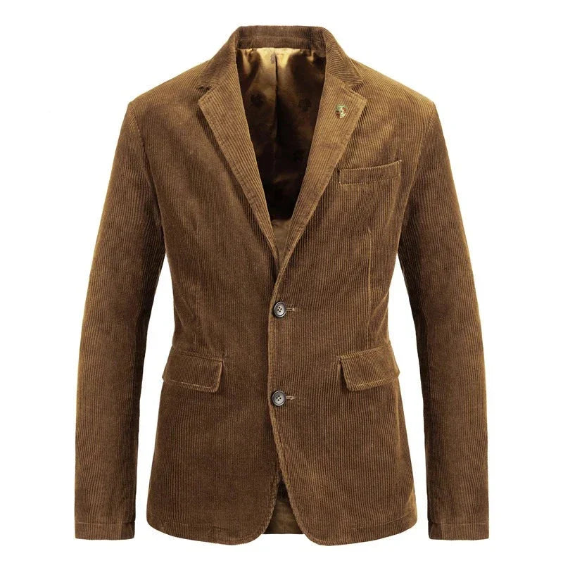 Herren Blazer Braun Elegant Klassisch Cord - BerlinGlamour
