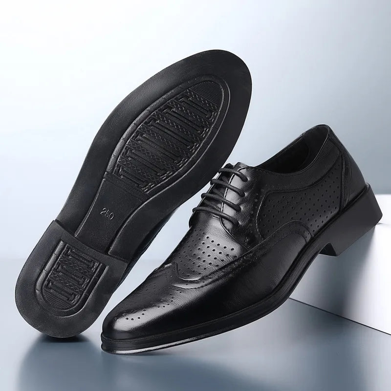 Herren Anzug Schuhe Bequem Oxford Schuhe Schwarz