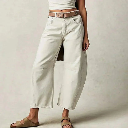 Damen High-Waist-Jeans Bequem Locker Sitz