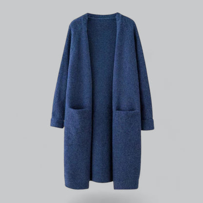 Elegante Frauen Strickjacke Lang aus Cashmere