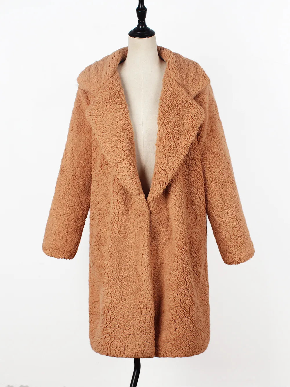 Teddy Mantel Weich Warm Oversized Offen