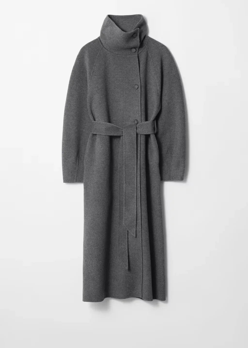 Eleganter Damenmantel Stehkragen Bindegürtel Damenparka