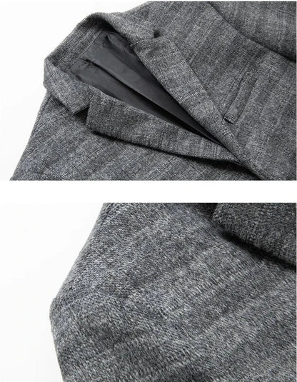 Herrenblazer Grau Khaki Elegant Slim Fit