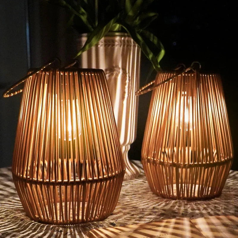 Gartenlampe Solar Außen Wasserdicht Handgewebt