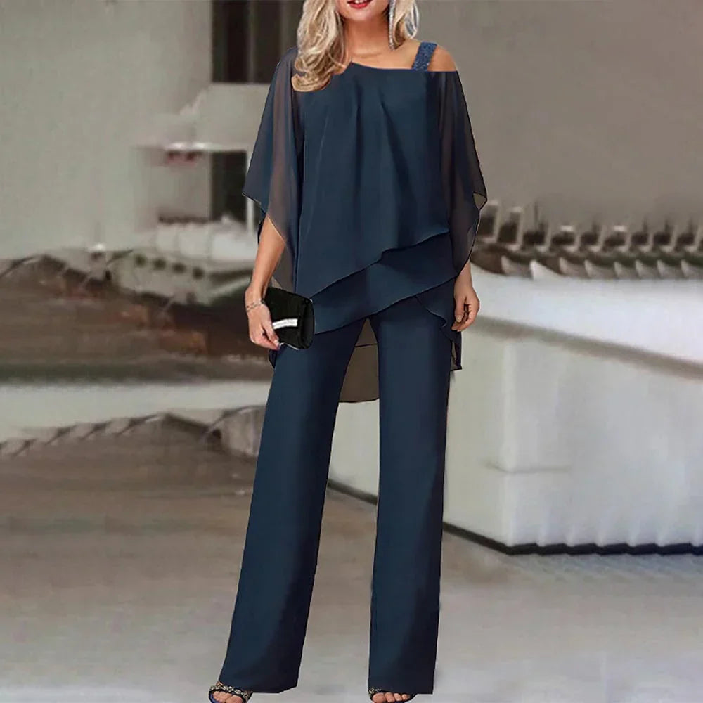 Damen Jumpsuit Cold Shoulder Trendig Elegant