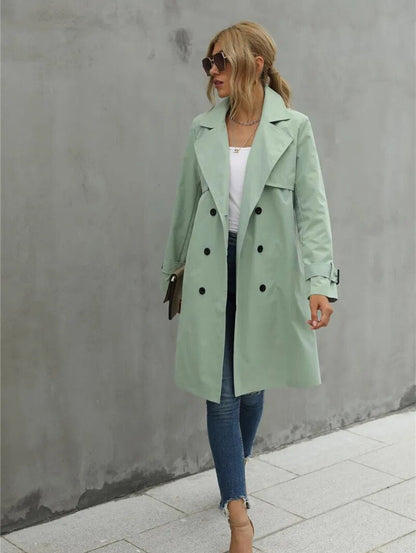 Schmale Damen Trenchcoat Stilvoll Wasserfest