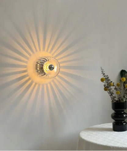 Moderne Glas Wandleuchte Wandlampe Strahlen Effekt