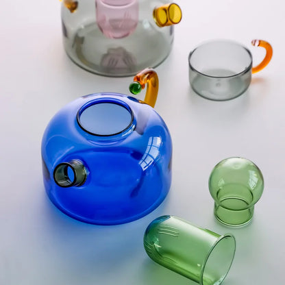 Glas Teeset Kontrast Farben Modern