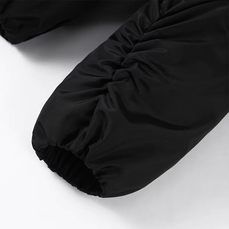 Kurze Bomberjacke Kunstfellkragen Damen