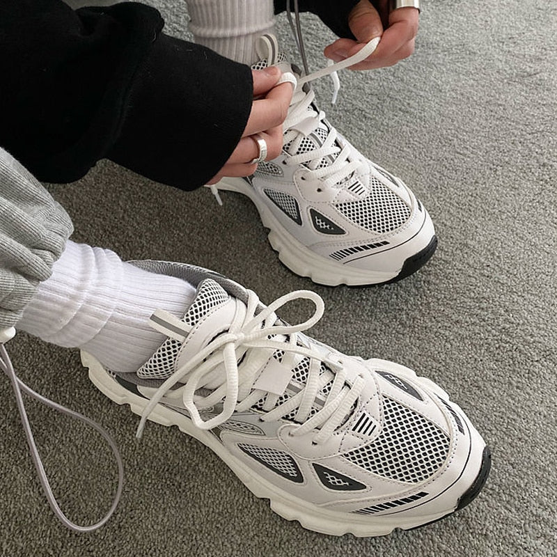 Damen Sneaker Mehrfarbig Dicksohlige Schuhe Sportlich