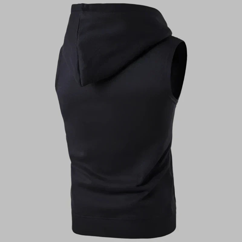 Herren Pullover Kapuzenpullover Ärmellos mit Reißverschluss - BerlinGlamour
