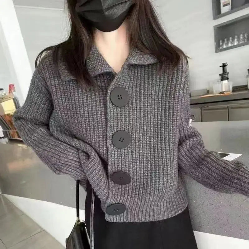 Elegante Strickjacke Damen Knopfverschluss Modern - BerlinGlamour