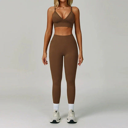 Sport Outfit Set Damen 3-teilig Leggings BH Jacke