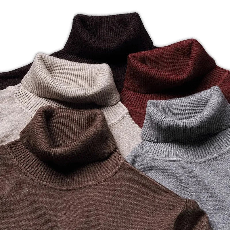 Herren Rollkragenpullover Weich Baumwolle Hochwertig