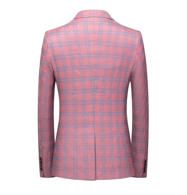 Rosa Karo Blazer Damen Elegant