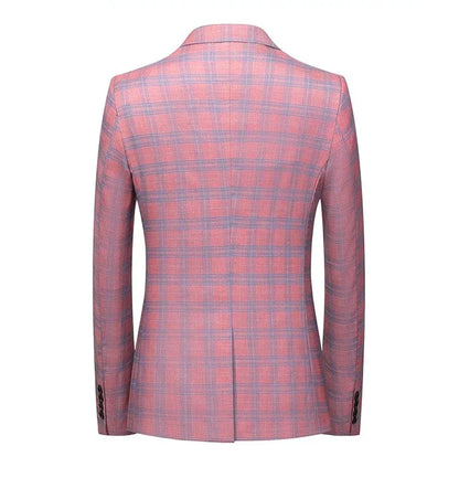 Rosa Karo Blazer Damen Elegant