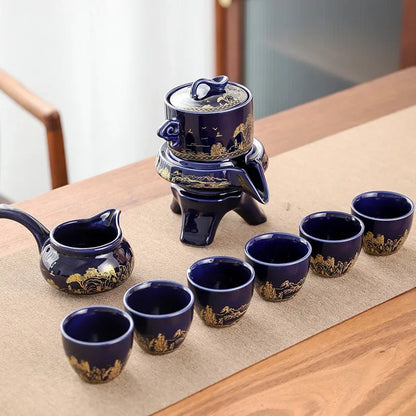 Luxus Porzellan Tee Set Gold Dekor Asiatisch