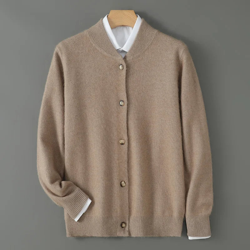 Damen Strickjacke Weich mit Knöpfen Vorne