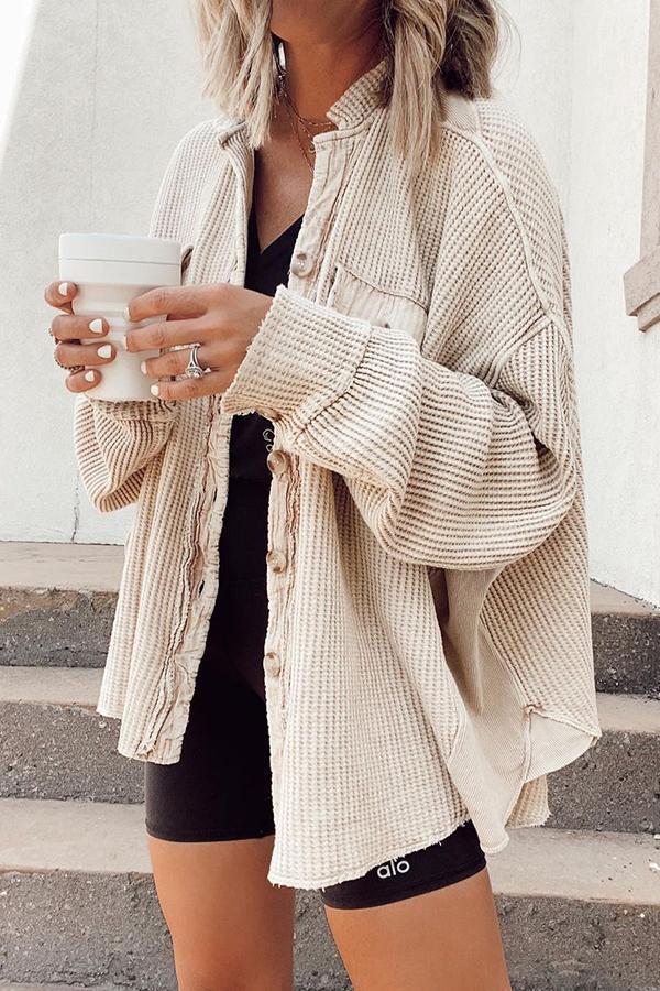 Sommerjacke Lässig Gestrickt Damenjacke