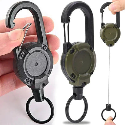 Schlüsselanhänger Karabiner Anti-Verlust Aufziehbar Sicher - BerlinGlamour