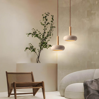 Moderne Travertin Deckenleuchte LED Pendellampe Natürlich