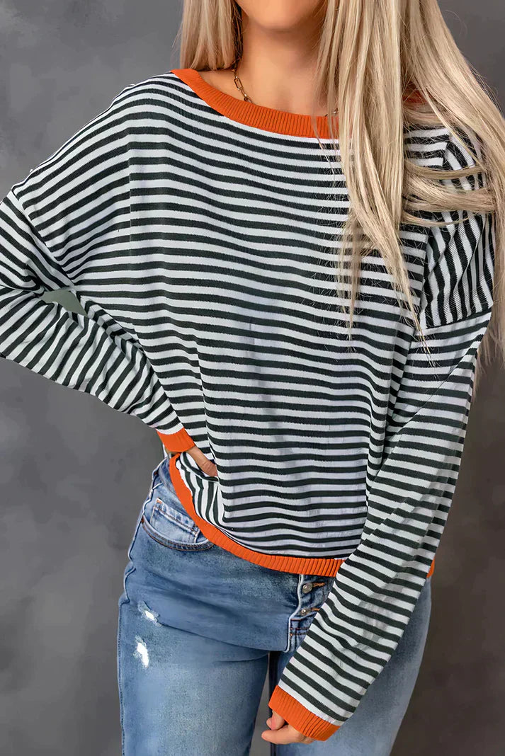 Gestreifter Pullover Damen Modern - BerlinGlamour