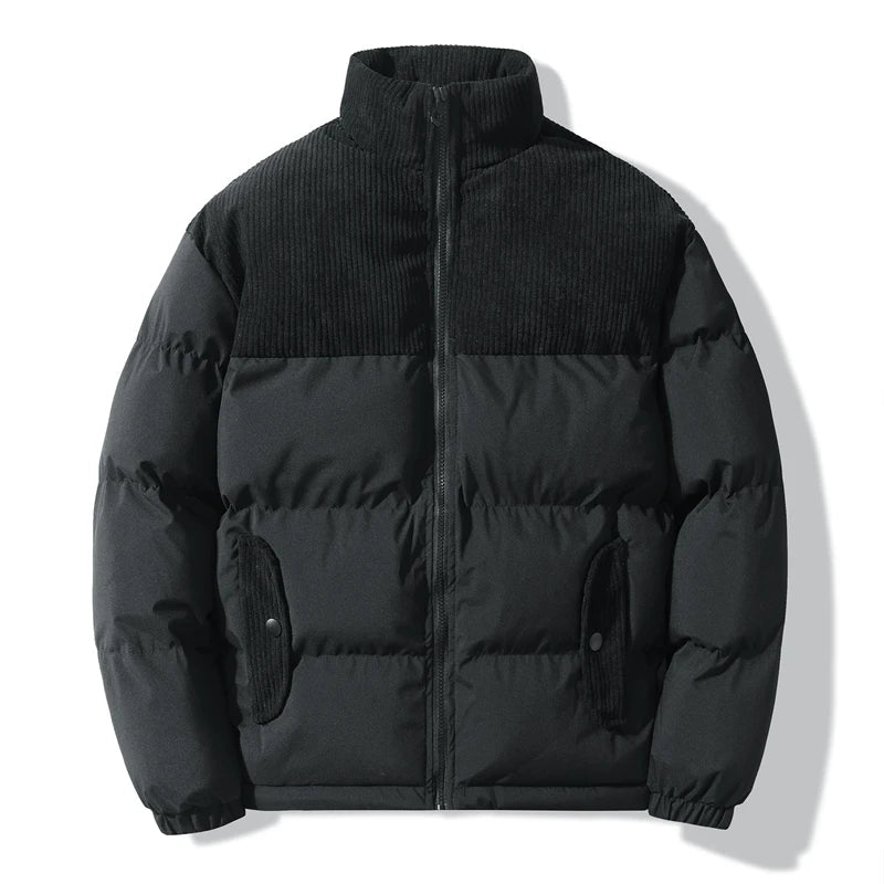Ledersteppjacke mit Kordel Modern Aiden