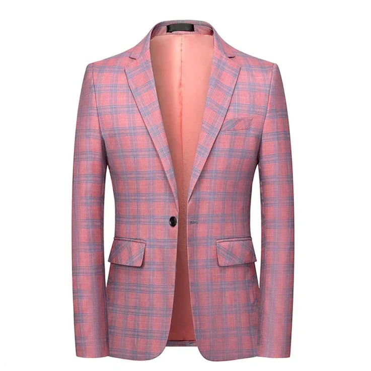 Rosa Karo Blazer Damen Elegant - BerlinGlamour