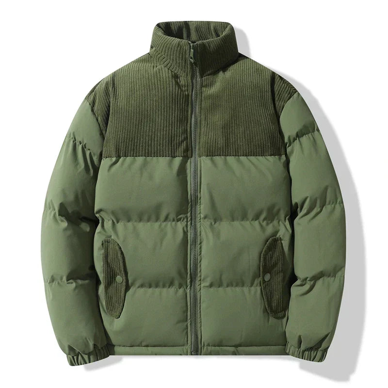 Ledersteppjacke mit Kordel Modern Aiden