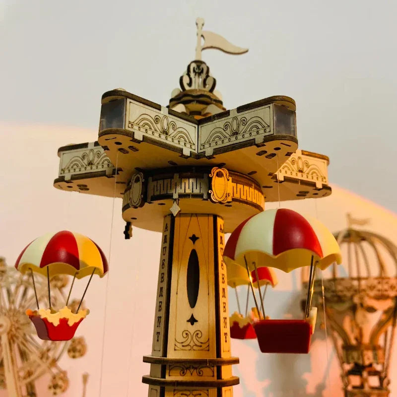 Holz 3D Puzzle DIY Turm Jahrmarkt Modell Bausatz