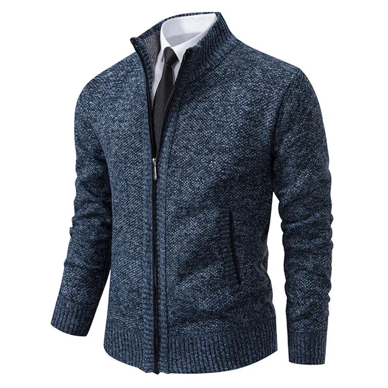 Strickcardigan Reißverschluss Warm Modern