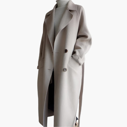 Damen Wintermantel Elegant Wickelmantel Lang - BerlinGlamour