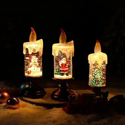 Weihnachtskerze Schneefall Effekt Kerzenlicht Dekorativ