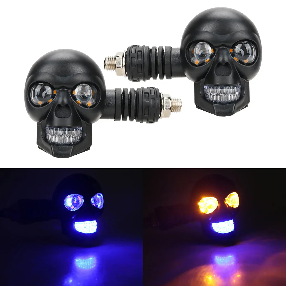 Skull LED Motorrad Blinkleuchte Grusel Design - BerlinGlamour