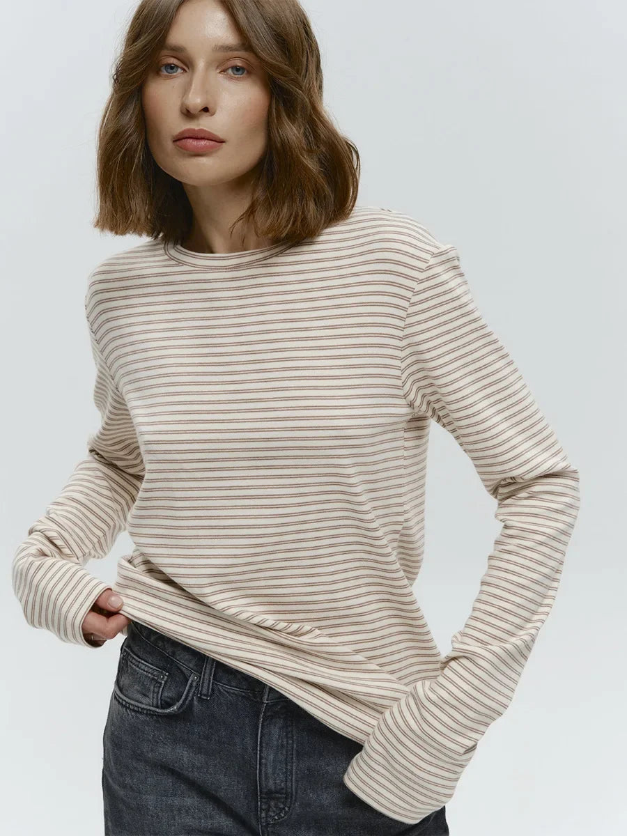 Elegantes Damen Langarmshirt Streifen Classic - BerlinGlamour
