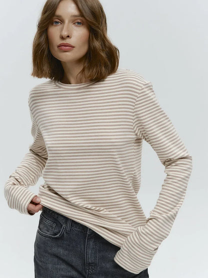 Elegantes Damen Langarmshirt Streifen Classic - BerlinGlamour