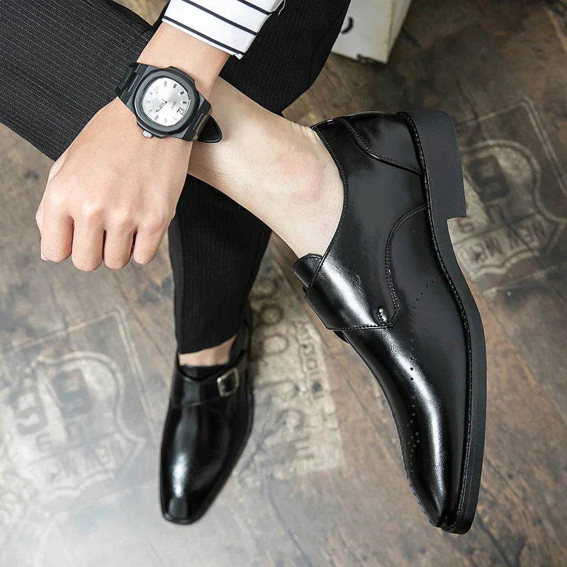 Leder Anzugschuhe Herren Hochwertig Schwarz