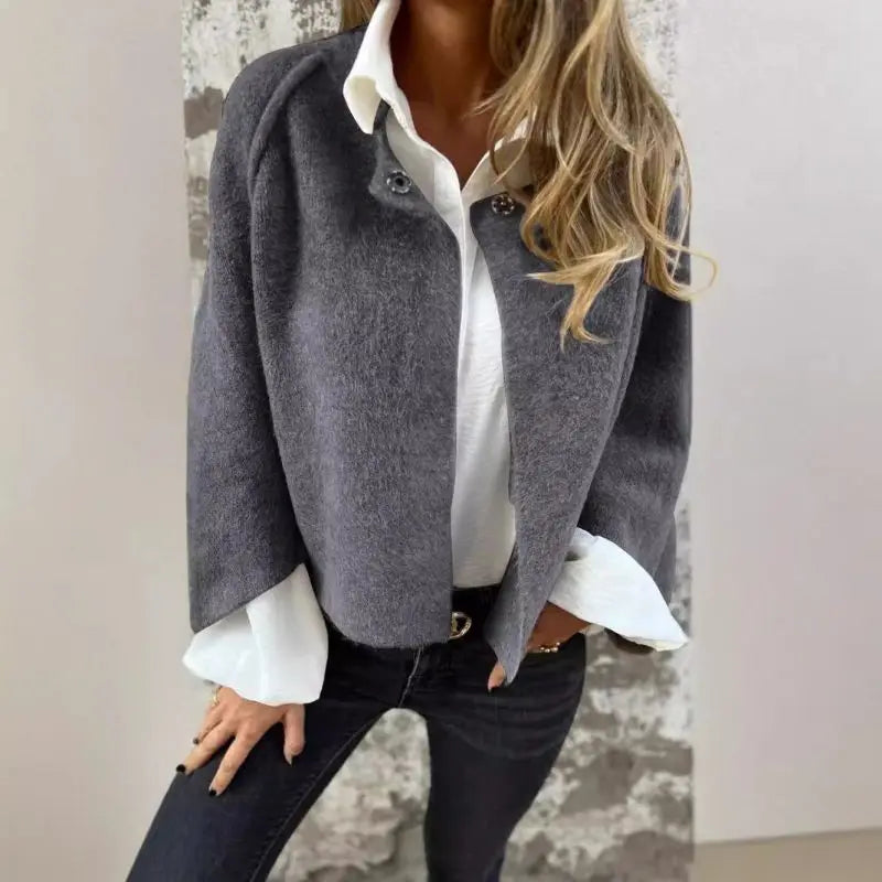 Kurze Lederjacke Elegante Damenjacke Schwarz
