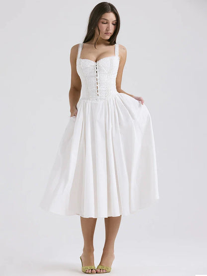 Leinen Sommerkleid Romantisch Luftig Damenkleid