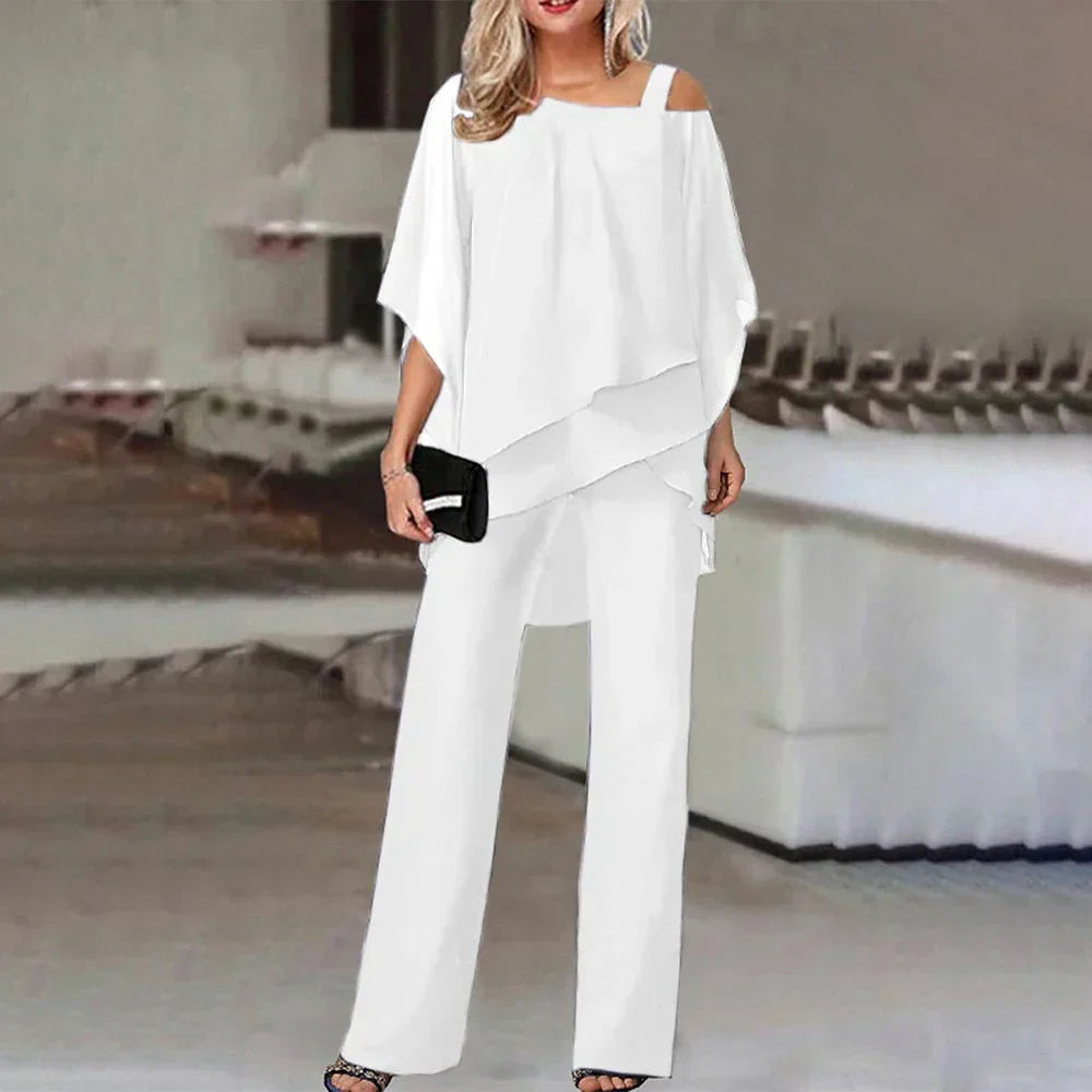 Damen Jumpsuit Cold Shoulder Trendig Elegant