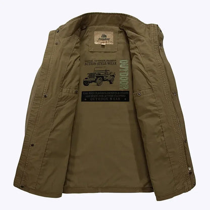 Freizeitjacke Stehkragen Multitaschen Lässig Outdoor