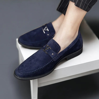 Herren Loafer Schuhe Wildleder Handgefertigt Elegante