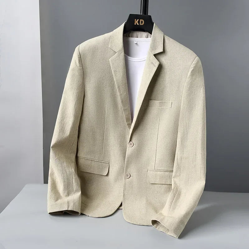 Herren Blazer Leinen Elegant Slim Fit