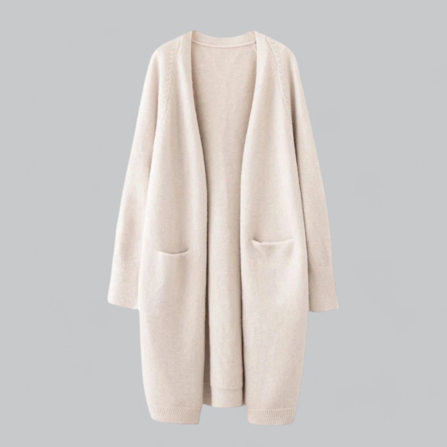 Elegante Frauen Strickjacke Lang aus Cashmere