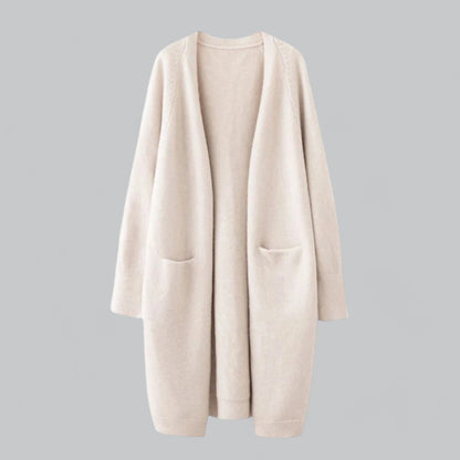 Elegante Frauen Strickjacke Lang aus Cashmere