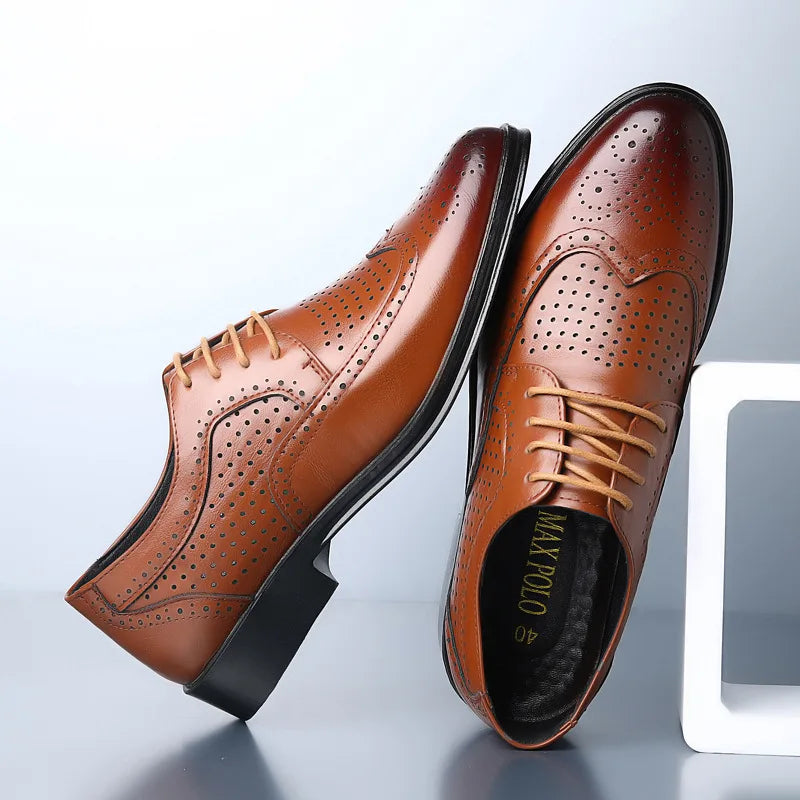 Herren Anzug Schuhe Bequem Oxford Schuhe Schwarz