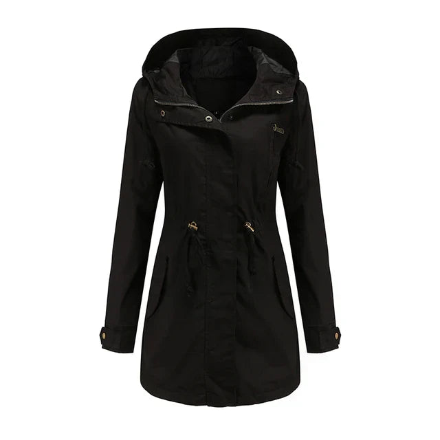 Damenjacke mit Kapuze Schwarz Elegant