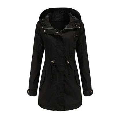 Damenjacke mit Kapuze Schwarz Elegant