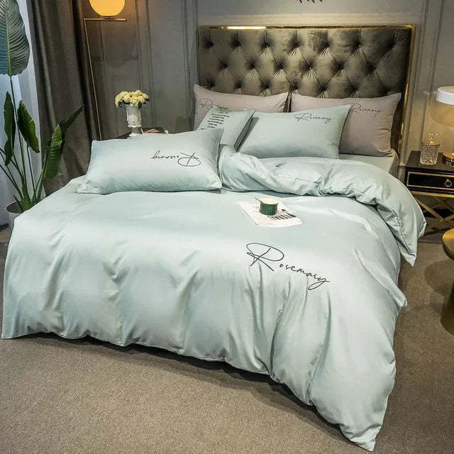 Luxus Bettwäsche mit Stickdesign Elegante Schlafzimmer